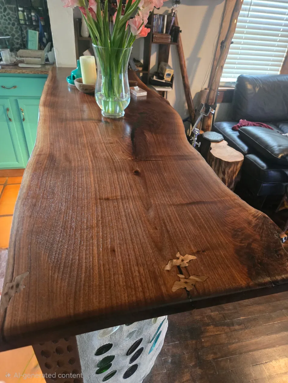 Hand-finished black walnut bar top